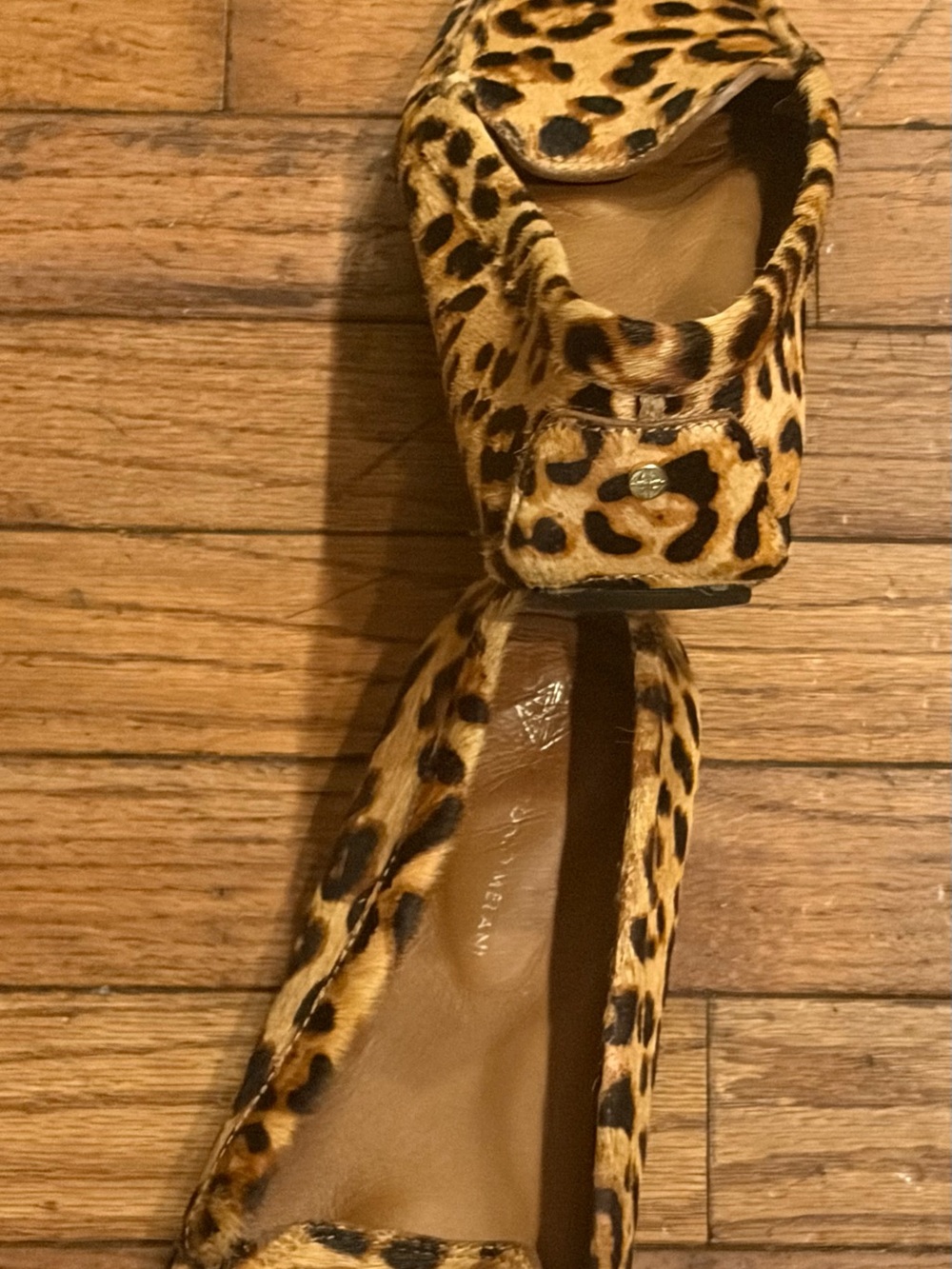 Antonio Melani Real Bovine Hair Upper Leather Cheetah Loafer Flats Sz 8.5 - Picture 7 of 11